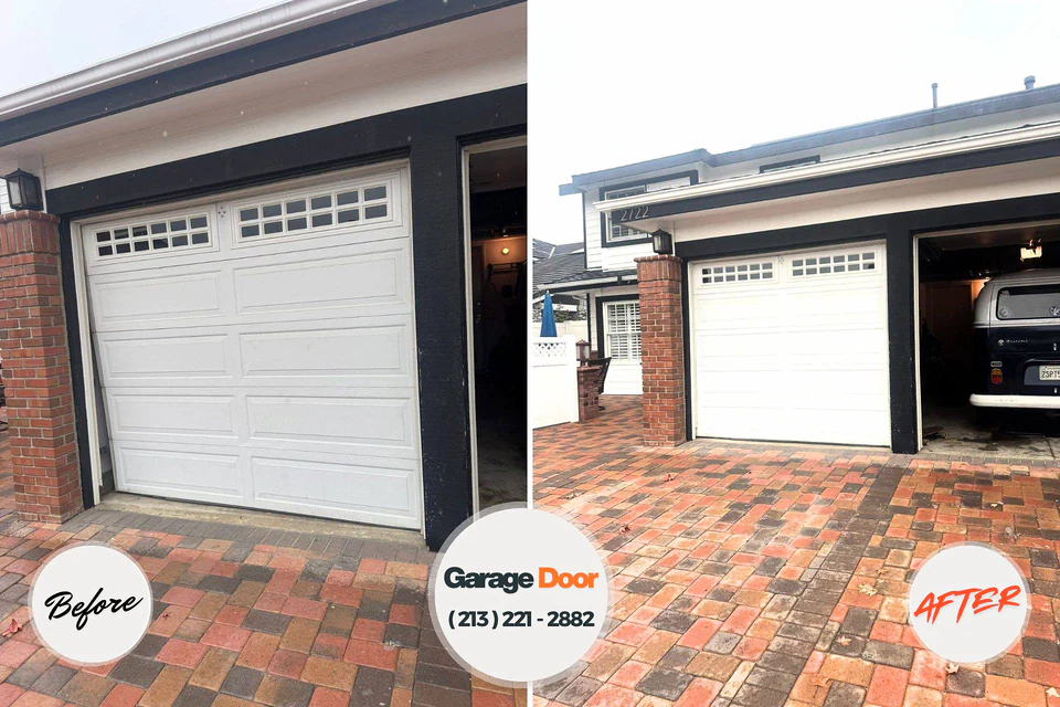 Before and after: garage door repair Wellston, OH